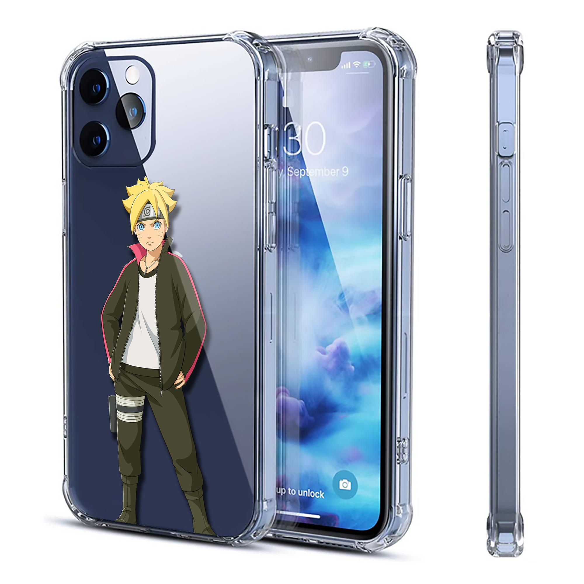 （画像用） NARUTO -ナルト- うずまき ボルト Uzumaki Boruto 【iPhone 12シリーズ対応】透明スマホケース（クリアソフトケース）